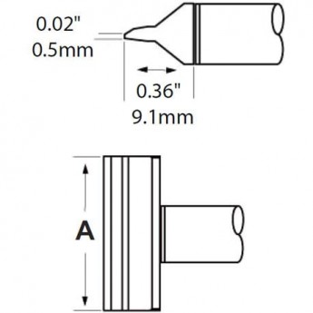 Жало паяльное прямое лезвие METCAL CFV-BL350 35 мм