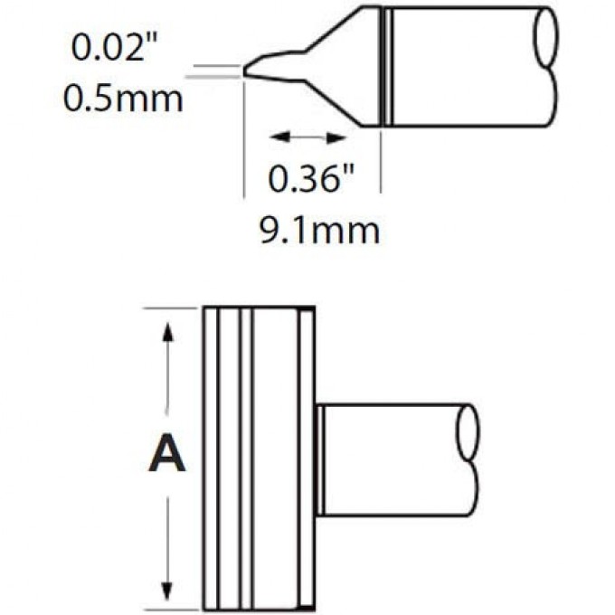 Жало паяльное METCAL прямое лезвие 40 мм CFV-BL400