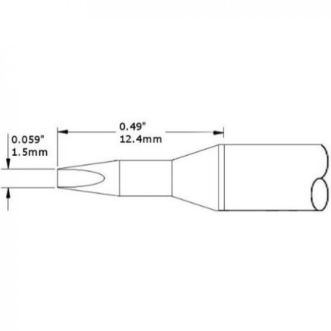 Жало паяльное клин удлиненный METCAL для CV/MX 1.5 × 12.4 мм CVC-5CH0015A