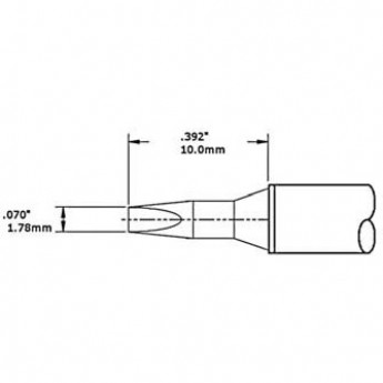 Жало паяльное клиновидное METCAL для CV/MX 1.78 × 9.9 мм CVC-5CH0018L