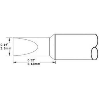 Жало паяльное клиновидное METCAL для СV/MX 3.5 × 8.13 мм CVC-5CH0035S