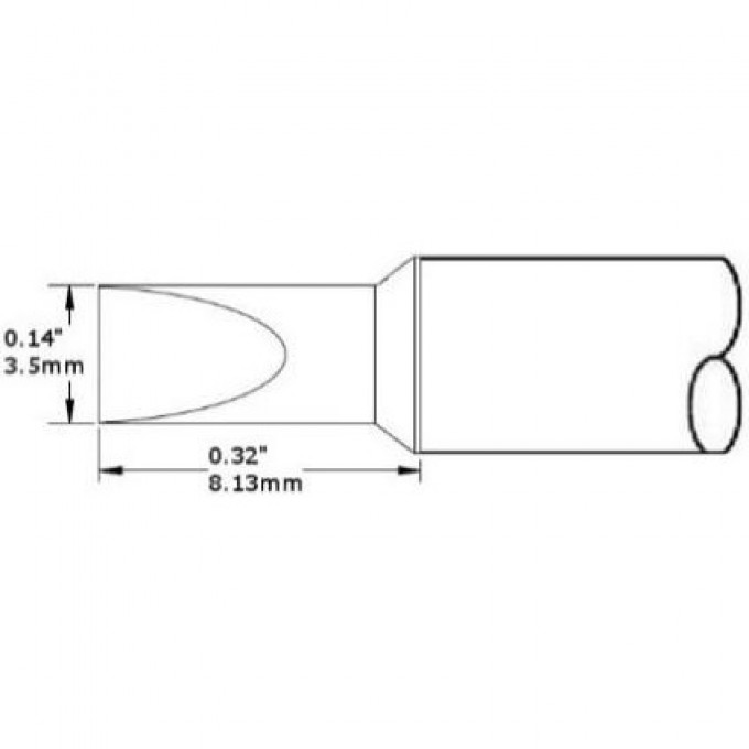 Жало паяльное клиновидное METCAL для СV/MX 3.5 × 8.13 мм CVC-5CH0035S
