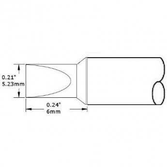 Жало паяльное клиновидное прямое METCAL для CV/MX 5.23 × 6.0 мм CVC-5CH0050P