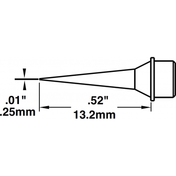Жало паяльное конус удлиненный METCAL для CV/MX 0.25 × 13.2 мм CVC-5CN0003A