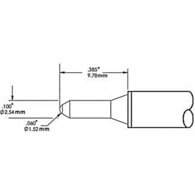 Жало паяльное коническое прямое METCAL для CV/MX 07" (1.78 мм) CVC-5CN1002S