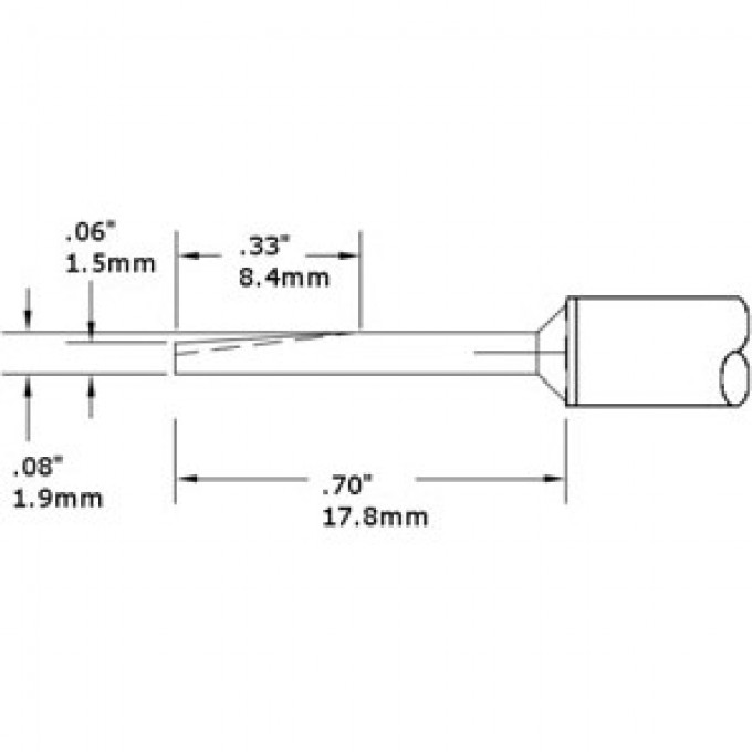 Жало паяльное коническое METCAL для CV/MX 2 мм CVC-5LG1802A