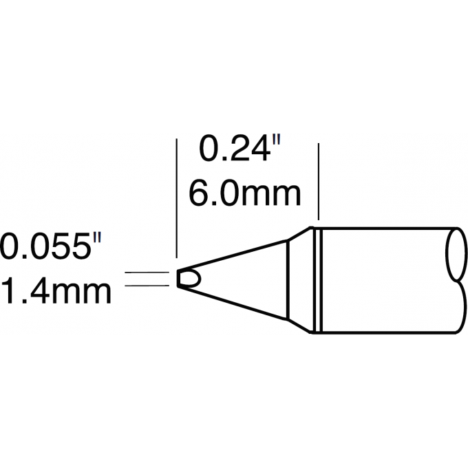 Жало паяльное METCAL для CV/MX клиновидное прямое 1.5 × 6 мм CVC-6CH0014P