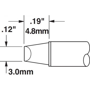 Жало паяльное клиновидное METCAL для CV/MX 45° 3.0 × 4.8 мм CVC-6CH0030S
