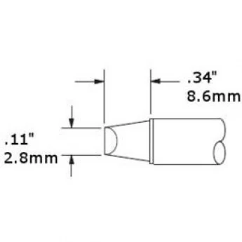 Жало паяльное METCAL клиновидное прямое 3 мм для CV/MX CVC-6CH0034S