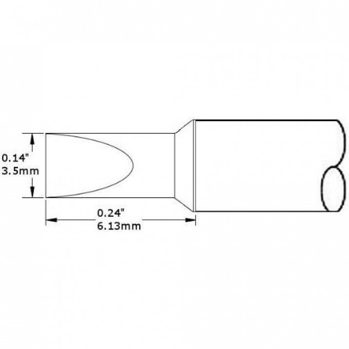 Жало паяльное клиновидное METCAL для CV/MX 3.5 × 6.13 мм CVC-6CH0035P