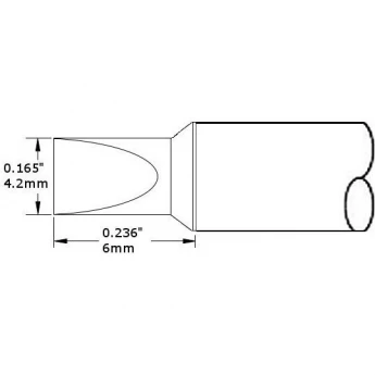 Жало паяльное клиновидное прямое METCAL для CV/MX 4.2 × 6.0 мм CVC-6CH0040P