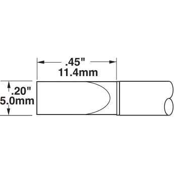 Жало паяльное METCAL для CV/MX клиновидное прямое 5.0 × 11.4 мм CVC-6CH0050A