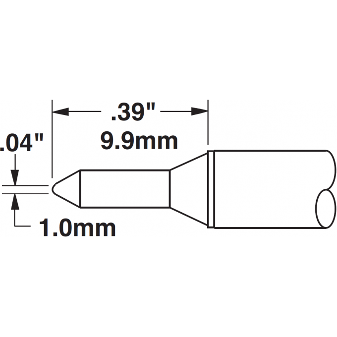 Жало паяльное коническое METCAL для CV/MX 1.0 × 9.9 мм CVC-6CN0010S
