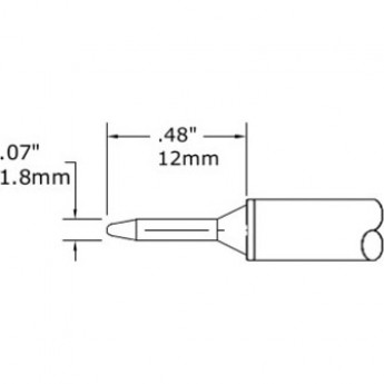 Жало паяльное коническое METCAL для CV/MX 1.78 мм CVC-6CN1208S