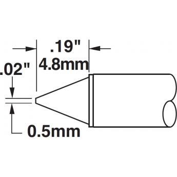 Жало паяльное коническое прямое METCAL для CV/MX 0.5 × 4.8 мм CVC-6CN4805S