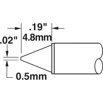 Жало паяльное коническое прямое METCAL для CV/MX 0.5 × 4.8 мм CVC-6CN4805S