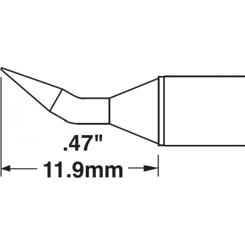Жало паяльное для CV/MX METCAL клин изогнутый 1.5 × 11.9 мм CVC-7CH0015R