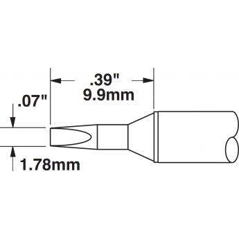 Жало паяльное клиновидное METCAL для CV/MX 1.78 × 9.9 мм CVC-7CH0018S