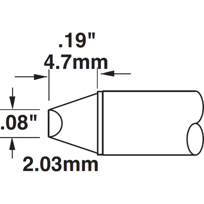 Жало паяльное METCAL для CV/MX клин 45° 2.00 × 4.7 мм CVC-7CH0020S