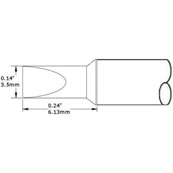 Жало паяльное клиновидное прямое METCAL для CV/MX 3.5 × 6.13 мм CVC-7CH0035P