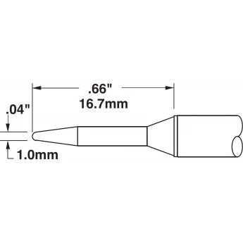 Жало паяльное METCAL для CV/MX конус тонкий удлиненный 1.0 × 16.7 мм CVC-7CN1710A