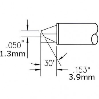 Паяльное жало METCAL CVC/MX скос 30° 1.27 мм CVC-8BV3018P