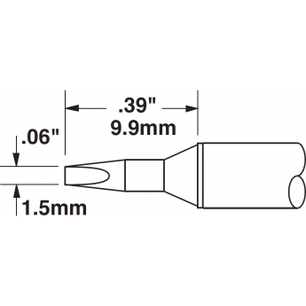 Паяльное жало METCAL для CV/MX клиновидное прямое 1.4 × 9.9 мм CVC-8CH0014S