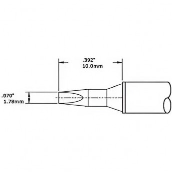 Паяльное жало клиновидное METCAL для CV/MX 1.78 × 6.0 мм CVC-8CH0018L