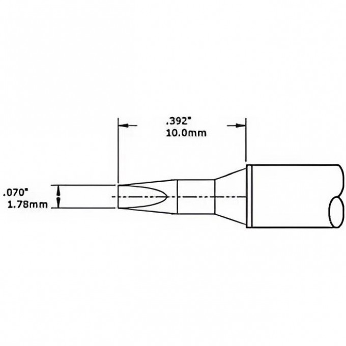 Паяльное жало клиновидное METCAL для CV/MX 1.78 × 6.0 мм CVC-8CH0018L