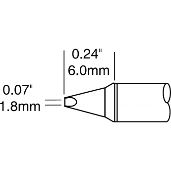 Паяльное жало METCAL для CV/MX клиновидное прямое 1.78 × 6.0 мм CVC-8CH0018P