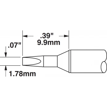 Паяльное жало METCAL для CV/MX клиновидное прямое 1.78 × 9.9 мм CVC-8CH0018S