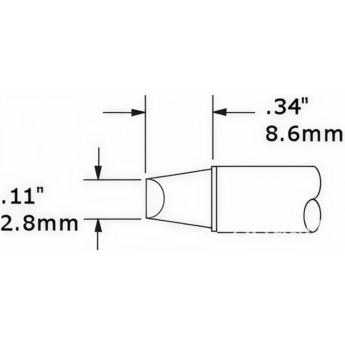 Паяльное жало METCAL для CV/MX клиновидное прямое 3 мм CVC-8CH0034S