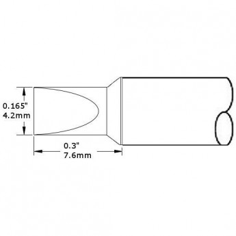 Паяльное жало METCAL для CV/MX клиновидное прямое 4.2 × 7.6 мм CVC-8CH0040S
