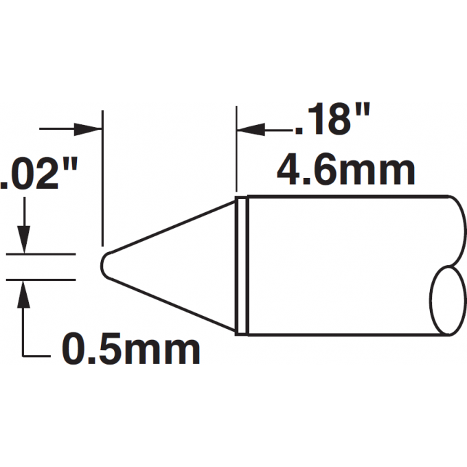 Паяльное жало METCAL для CV/MX конус 0.5 мм CVC-8CN0005S