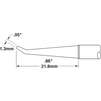 Паяльное жало METCAL для CV/MX конус изогнутый 30° удлиненный 1.3 × 21.8 мм CVC-8CN0013R