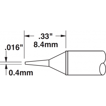Паяльное жало METCAL для CV/MX конус тонкий 0.4 × 8.4 мм CVC-8CN1404S