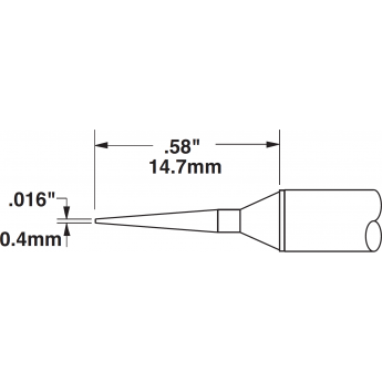 Паяльное жало METCAL для CV/MX конус удлиненный 0.4 × 14.7 мм CVC-8CN1504A