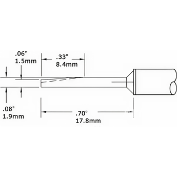 Паяльное жало METCAL коническое прямое 2 мм для CV/MX CVC-8LG1802A