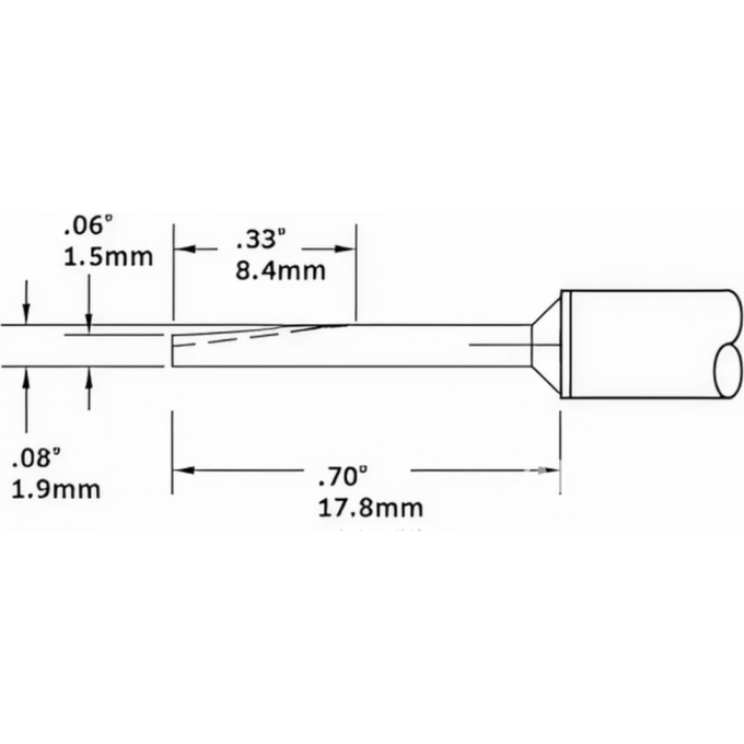 Паяльное жало METCAL коническое прямое 2 мм для CV/MX CVC-8LG1802A