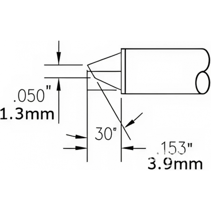 Паяльное жало METCAL для CV/MX скос 30° 1.27 мм CVC-9BV3018P