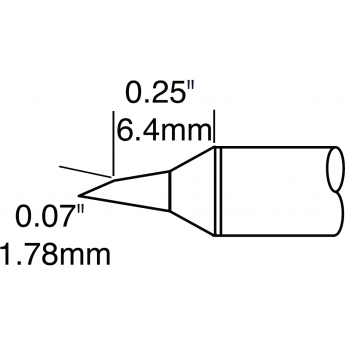 Паяльное жало METCAL для CV/MX скос 60° 1.78 × 6.4 мм CVC-9BV6018P
