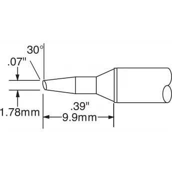 Паяльное жало METCAL для CV/MX скос 30° 1.78 мм CVC-9BV6018S