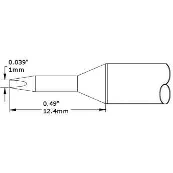Паяльное жало METCAL для CV/MX клиновидное удлиненное 1.0 × 12.4 мм CVC-9CH0010A