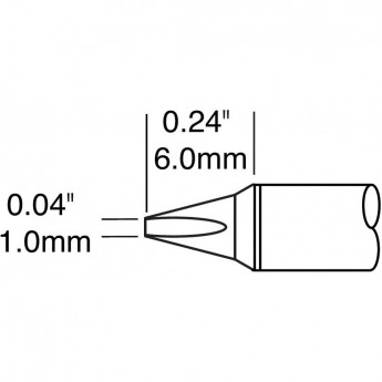Паяльное жало METCAL для CV/MX клиновидное прямое 1.0 × 6 мм CVC-9CH0010P