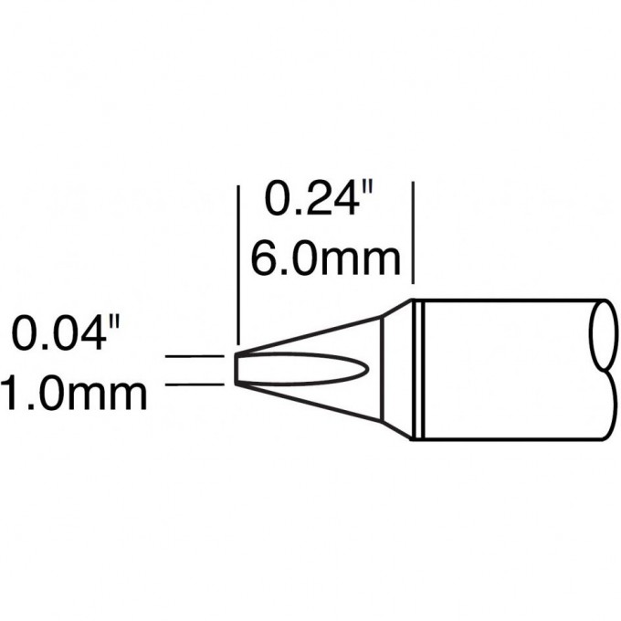 Паяльное жало METCAL для CV/MX клиновидное прямое 1.0 × 6 мм CVC-9CH0010P