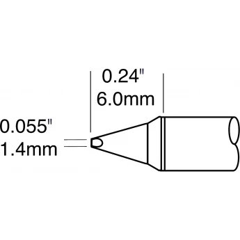 Паяльное жало METCAL для CV/MX клиновидное прямое 1.5 × 6.0 мм CVC-9CH0014P