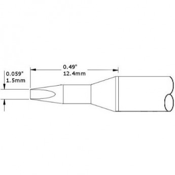 Паяльное жало METCAL для CV/MX клиновидное удлиненное 1.5 × 12.4 мм CVC-9CH0015A