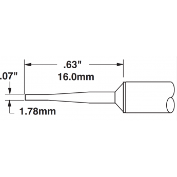 Паяльное жало METCAL для CV/MX клин удлиненный 60° 1.78 × 16.0 мм CVC-9CH0018A
