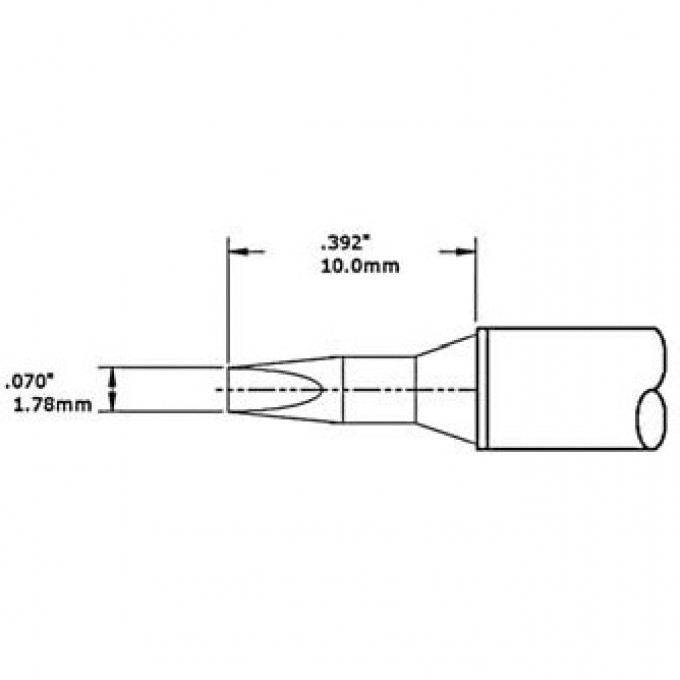 Паяльное жало METCAL для CV/MX клиновидное 60° 1.78 мм CVC-9CH0018L