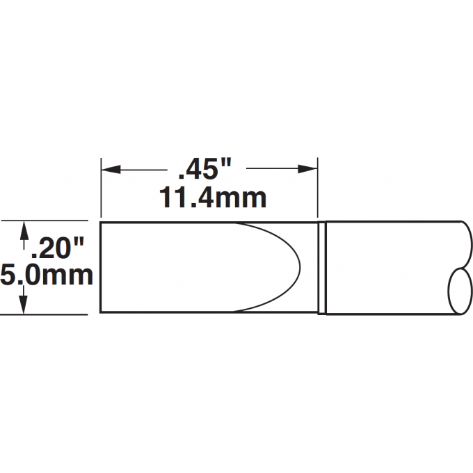 Паяльное жало METCAL для CV/MX клиновидное прямое 5.0 × 11.4 мм Серия 900 CVC-9CH0050A